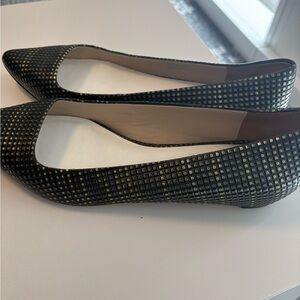 Chic Black and Gold Women's Loafers